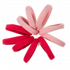 Lyserøde elastikker i forskellige nuancer, Ø 5 cm, 10 stk.