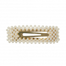 Perlefarvet hårspænde med perler, 7,6 cm